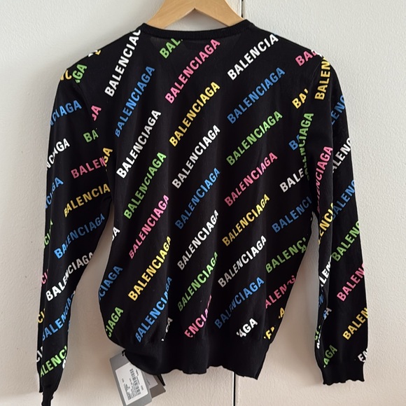 Balenciaga Cotton Puff Ink Knit Logo Cardigan (NWT) – Medium - Picture 5 of 5